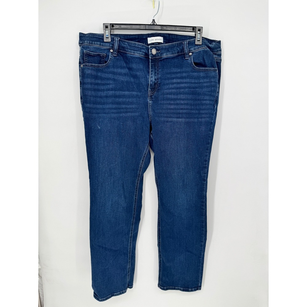 Lane Bryant High Rise Straight Jeans Womens Size 20 Dark Wash Good Flex Magic